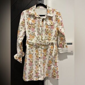 Floral Belted Women's mini dress or jacket